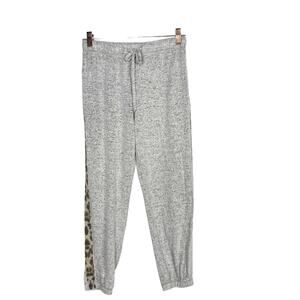 Vintage Havana Small Leopard Side Stripe Lounge Pants Heather Gray Women Jogger